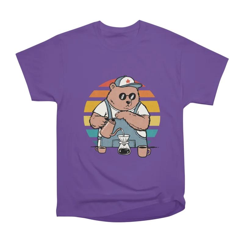 

Men Casual Shirts Short Sleeves WILD BEARISTA Tees Oversized T-shirts S фиолетовый