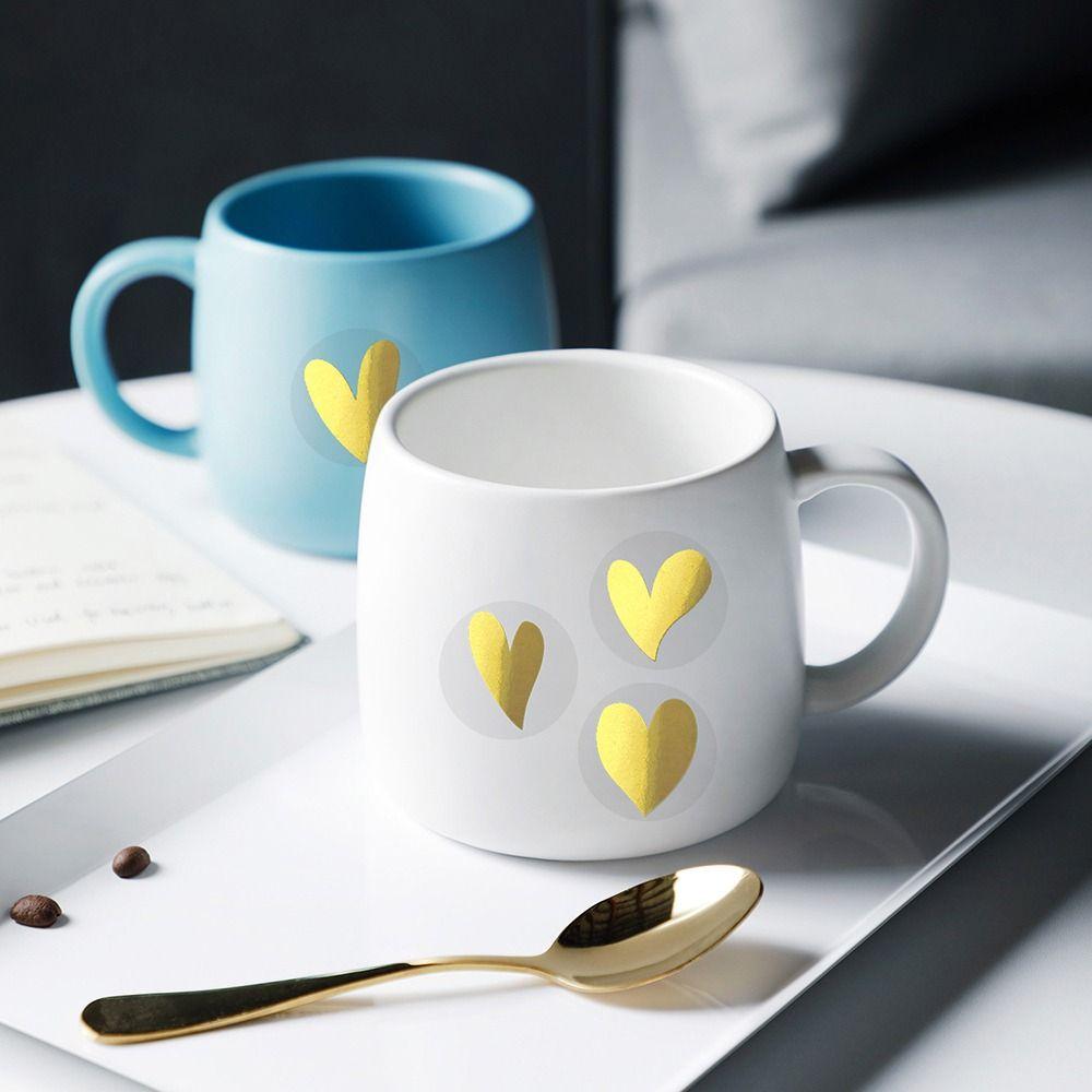 Transparent Heart Sticker Glowing Effect Heart Design Sealing Label Sticker Waterproof Gold Color Stationery Sticker