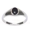 Gümüş Signet Yüzük 'Karl' Silver Onyx (rodyum kaplama) - 7x5 mm