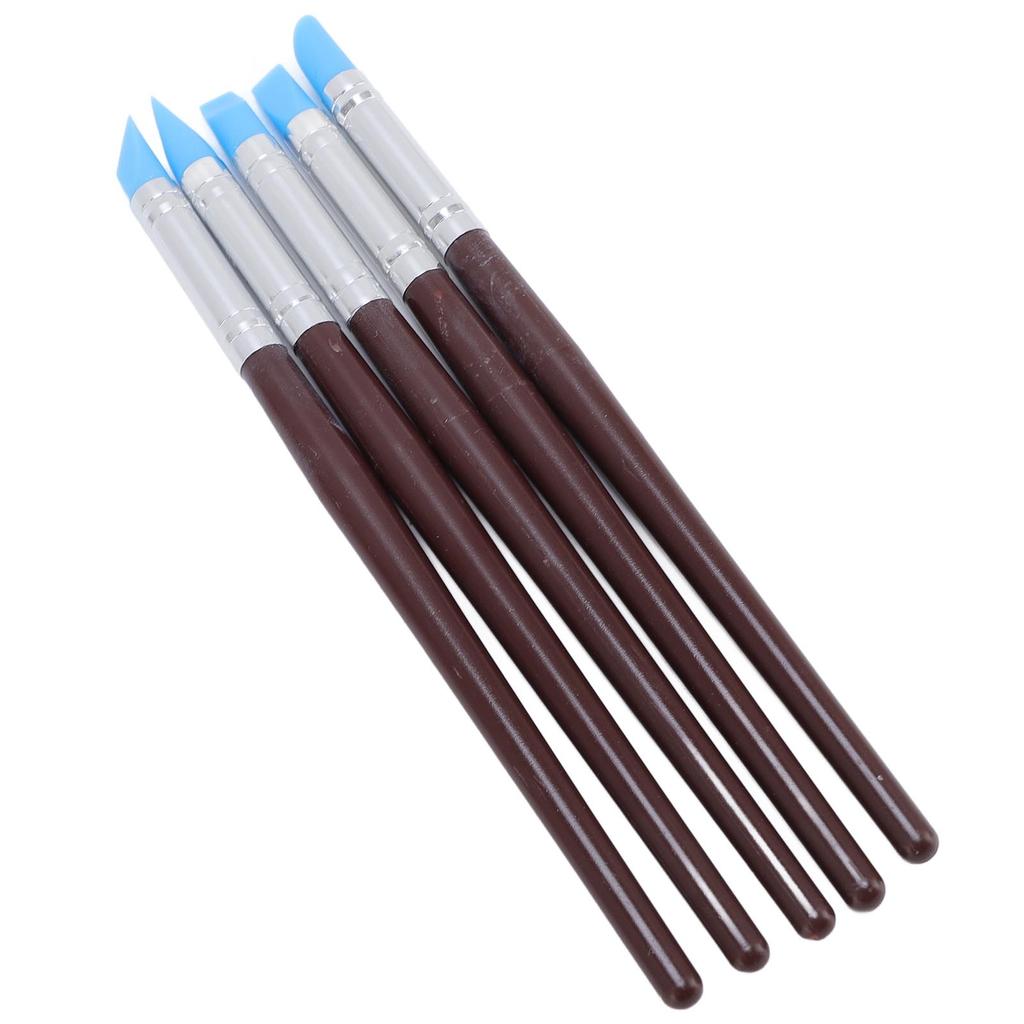 5Pcs Rubber Clay Pen Flexible Rubber Tip Shaping Pen for Oil Painting Sculpting Carving