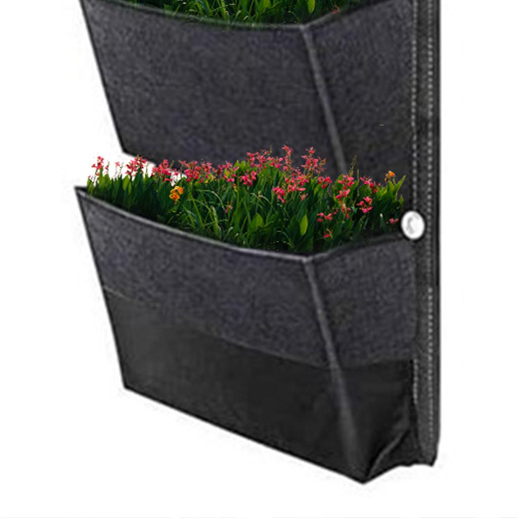 Hanging Planting Bags with 6 Pockets Vertical Gardening Flower Pots Planter Hanging Wall Garden Planting Bags