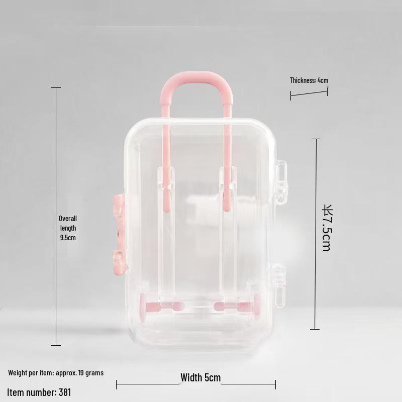 Cute Cartoon Number Jewelry Trolley Case: Transparent, Retractable Mini Storage Box