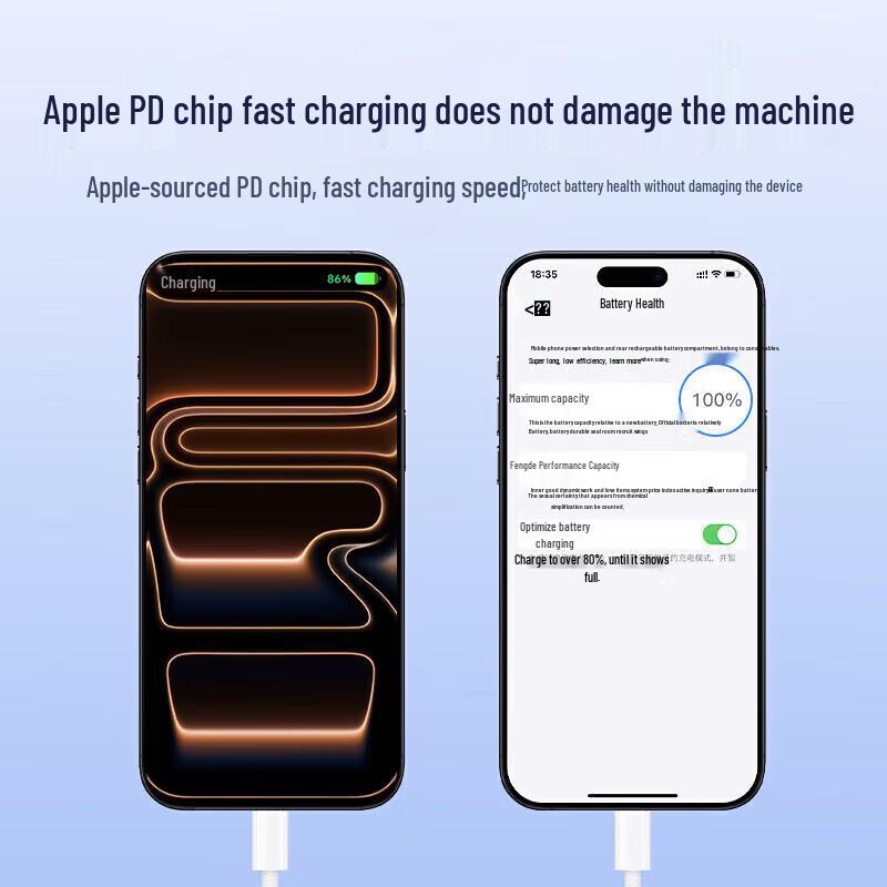 Compatible Apple Charger: PD Fast Charging 20W/30W GaN Charging Head for Original Mobile Phones.