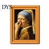 DIY Home Decor Accessories Funny Small Wooden Fridge Magnet Picture Frame, Vintage Oil Painting Pattern Modern Office Storage Magnetic Refrigerator