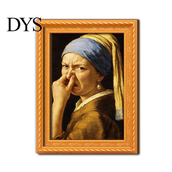 DIY Home Decor Accessories Funny Small Wooden Fridge Magnet Picture Frame, Vintage Oil Painting Pattern Modern Office Storage Magnetic Refrigerator