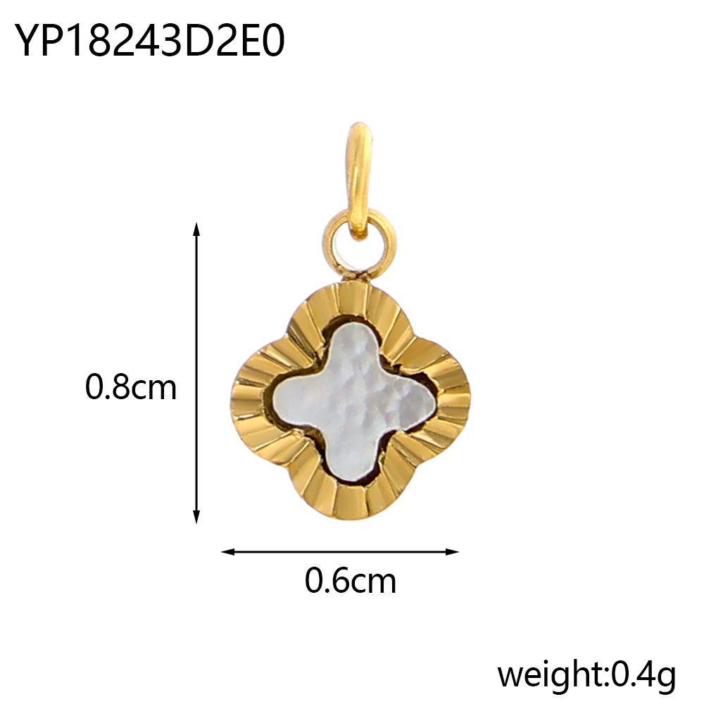 Stainless Steel Lucky Clover Zircon Pendant & Flower Connector DIY Bracelet/Necklace Accessory