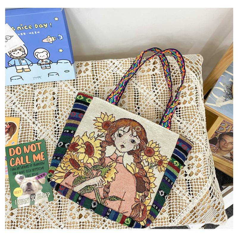 Handbag women's new retro embroidery large-capacity cloth bag Chaoqin shoulder crossbody