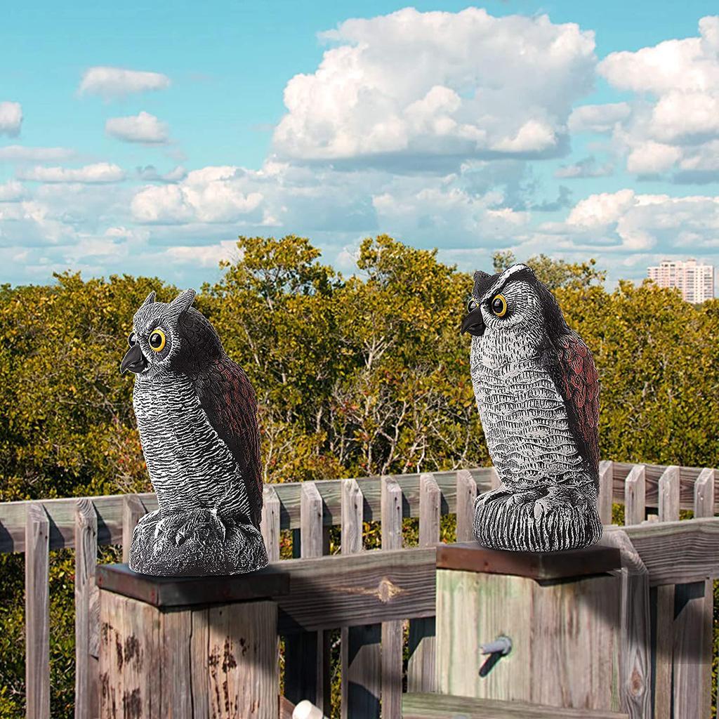 Cross-Border Owl: Outdoor Bird-Scaring, Rodent-Repelling Resin Ornament with Head Movement