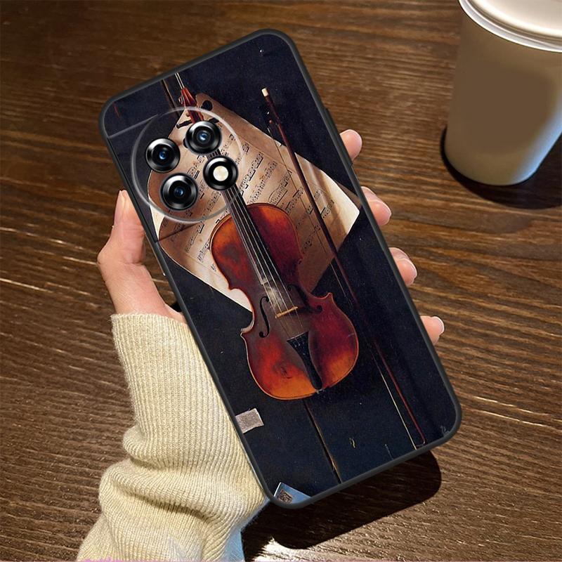 Music Violin For OnePlus 15 13 12 11 15R 13R 12R 8T 10T 13T Case For OnePlus Nord 5 CE 2 3 4 Lite N20 N30