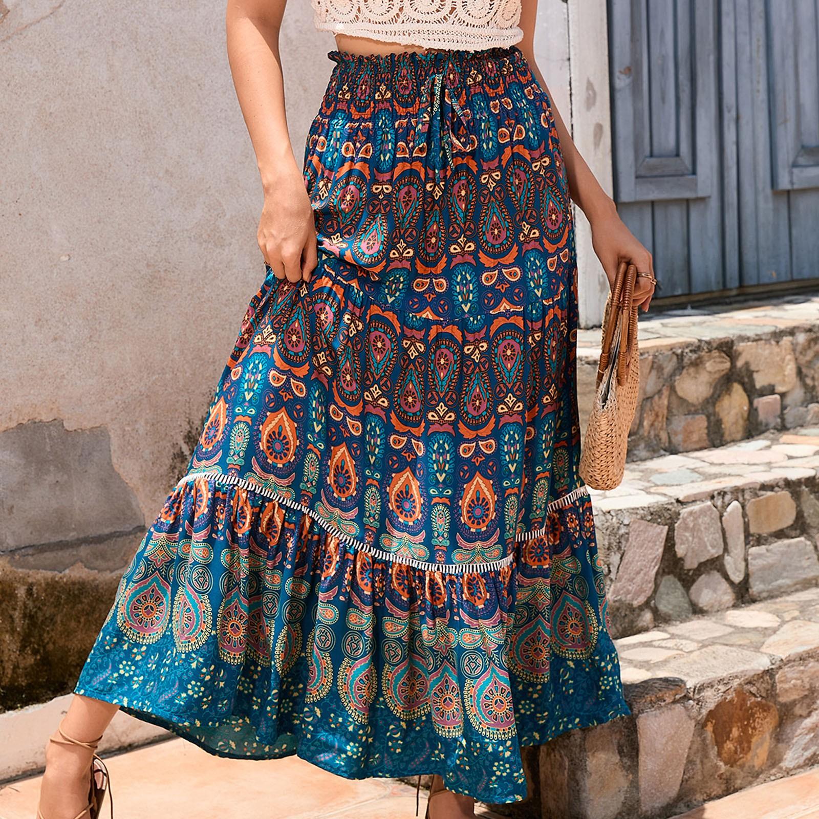 

Женская повседневная юбка с высокой талией и широкими складками Юбка с талией и широкими складками Юбка с талией и широкими складками XL темно-синий