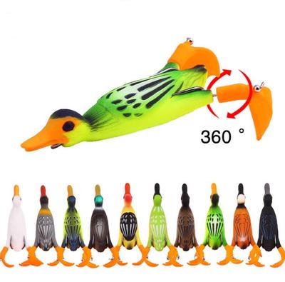 Duck Soft Fishing Lure Frog Top Water 3D Simulation Floating Baits Bass Snakehead Lure
