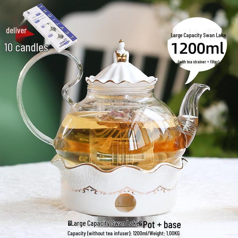 HANDUNYOU Swan Lake Heat-Resistant Glass Teapot Set