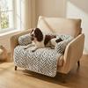 Pet Sofa Bed Mat with Side Bolsters Soft Fluffy Couch Protector Mat Anti-slip Dog Cat Bed Sleeping Cushion for Small Medium Pets