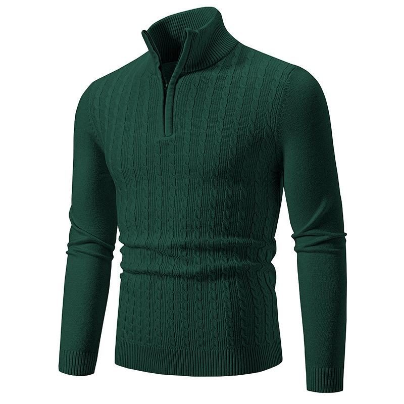 Herbst und Winter Herren Rollkragenpullover mit Reißverschluss Strickpullover Übergröße Mode Casual Unterhemd