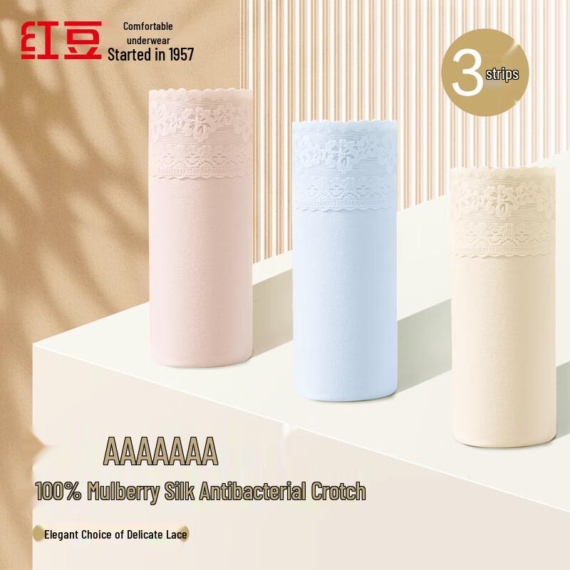 Hongdou Women's Modal Lace Briefs 3-Pack