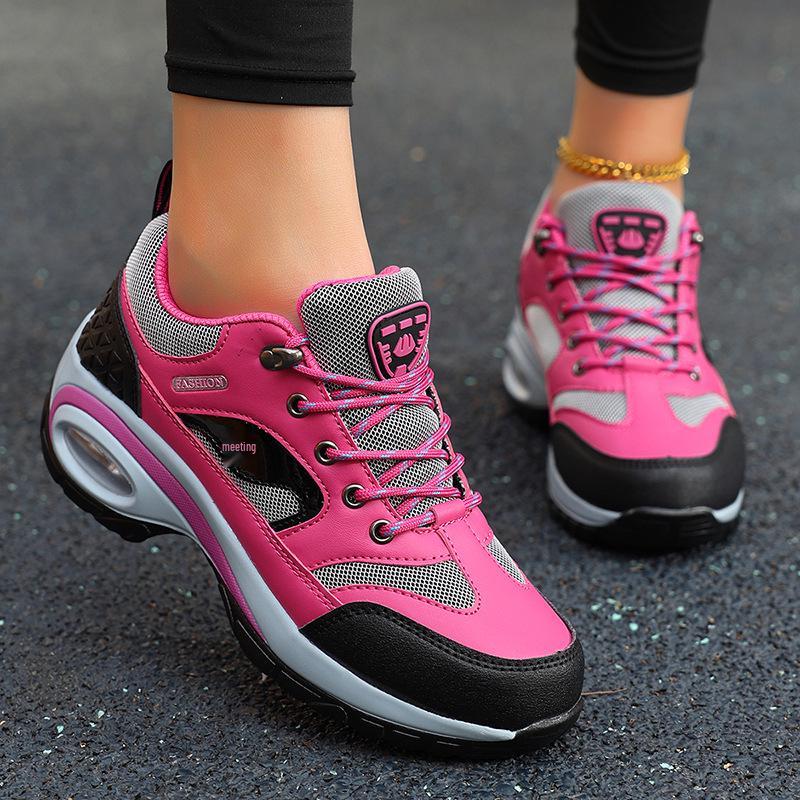 Women's Plus Size Sports Shoes - 2025 Air Cushion, Thick Sole, Height-Enhancing Korean Style, Comfortable & Versatile.
