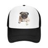 Custom Lovely Pug Dog Baseball Cap Women Unisex Personalized Breathable Trucker Hat Outdoor Snapback Dad Hats