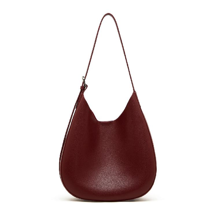 Large Capacity Commuter Simple Tote Bag for Women 2025 New Vintage Style Genuine Leather Crescent Bag Niche Versatile Shoulder Bag