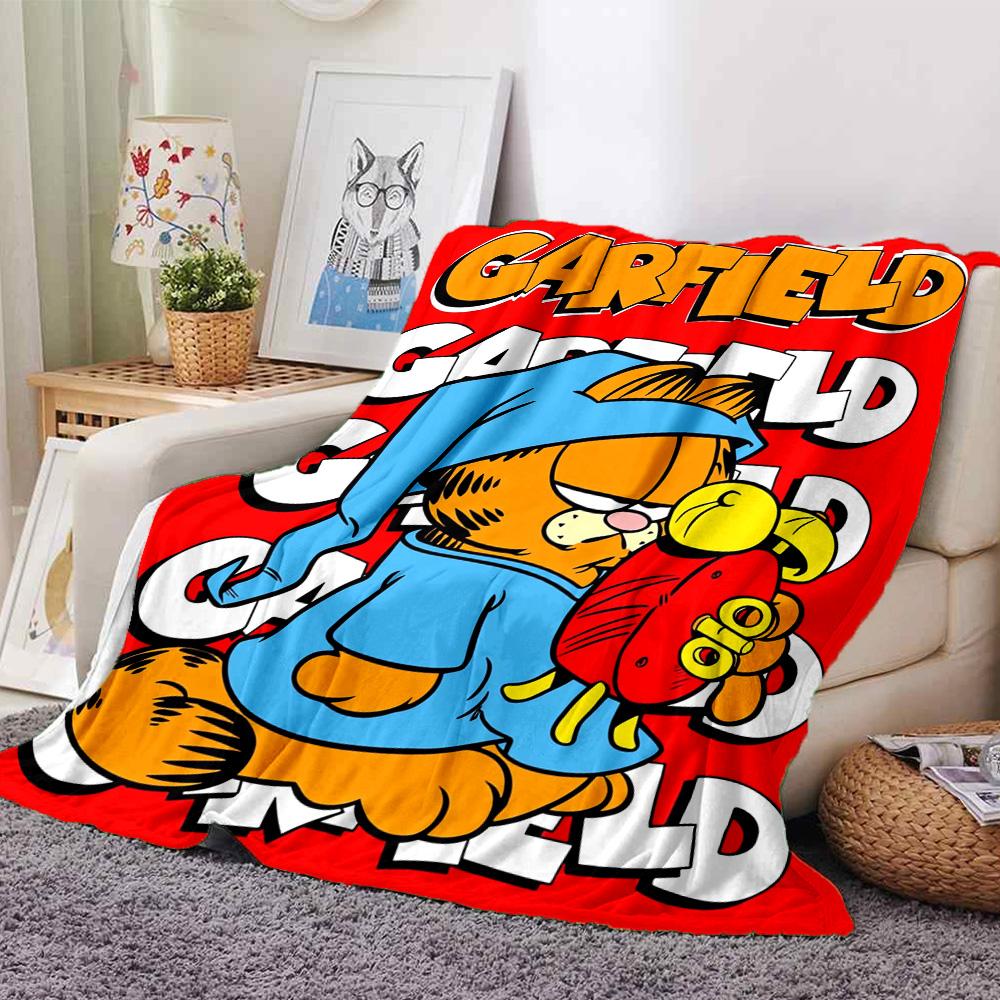Garfield'S Cozy Adventure Flannel Blanket Super Soft Warm Cozy Blanket For Sofa Bed Office Travel Allseason Home Decor Gift