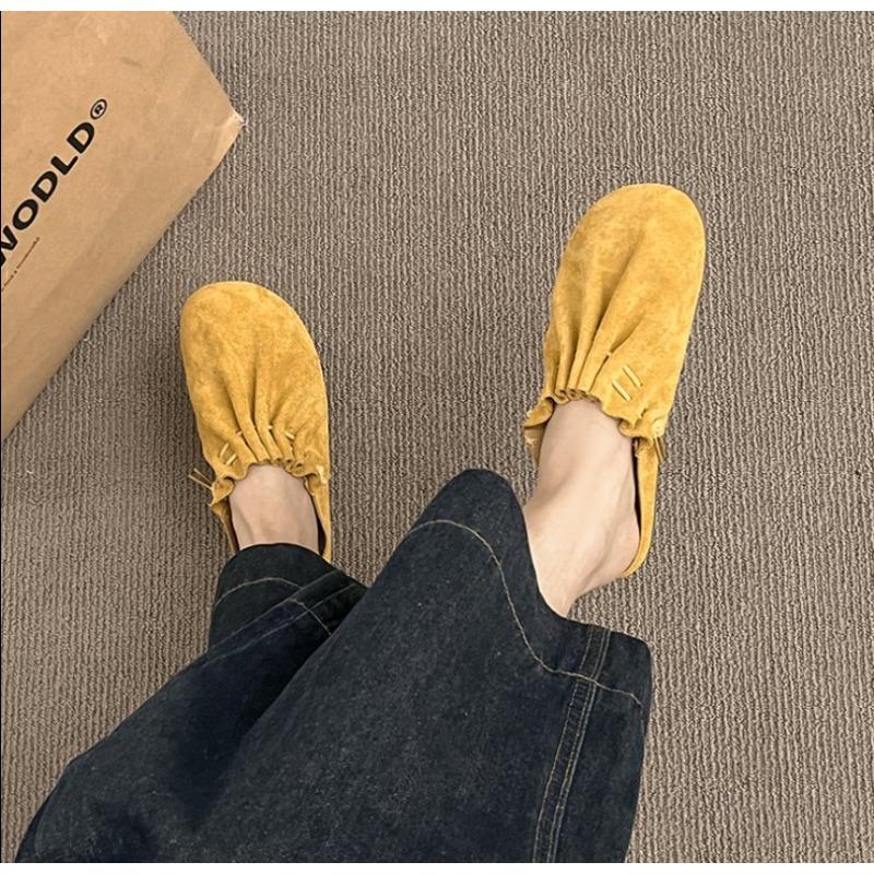 

Модные женские балетки Модные тапочки Весенние повседневные мюли Обувь Слингбэки Тренд 2025 Бренд Платье Лолита Дамские Zapatillas 35 жёлтый