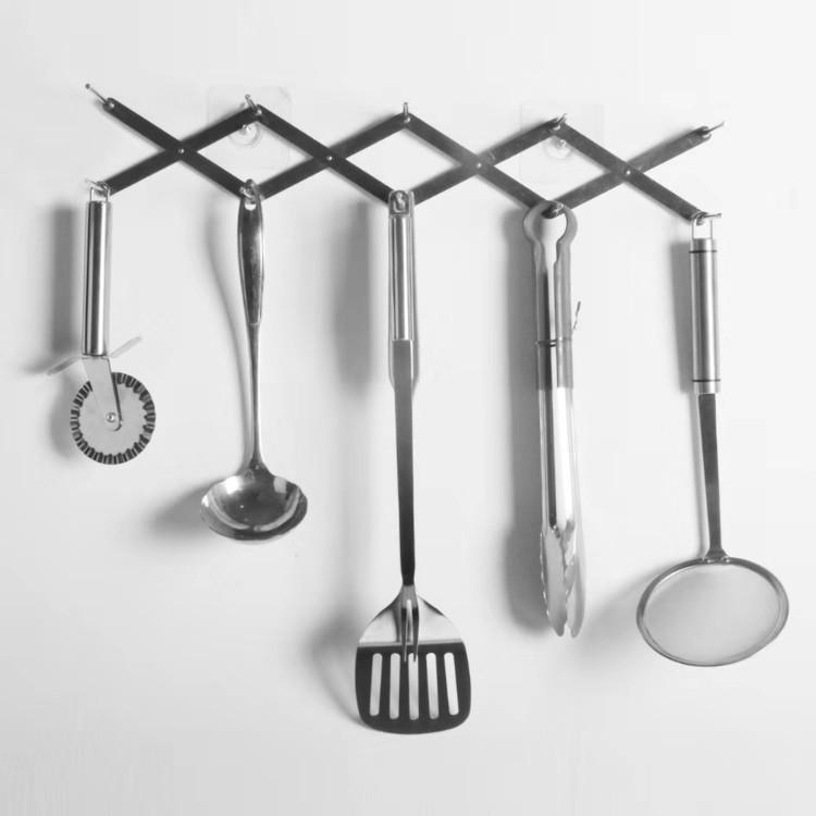 Kitchen Utensil Organizer Stainless Steel Pot Lid Plate Holder Rack 4 Sectional Adjustable Length Can Be Extended To 19"
