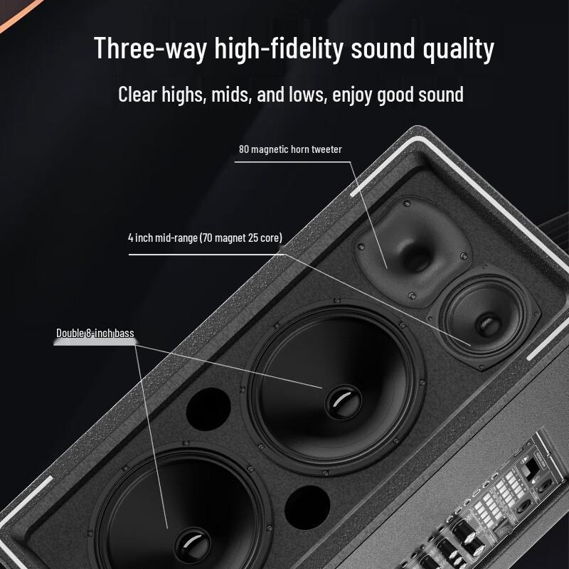 HuiDu DM-88 Portable Dual 8-inch PA Speaker