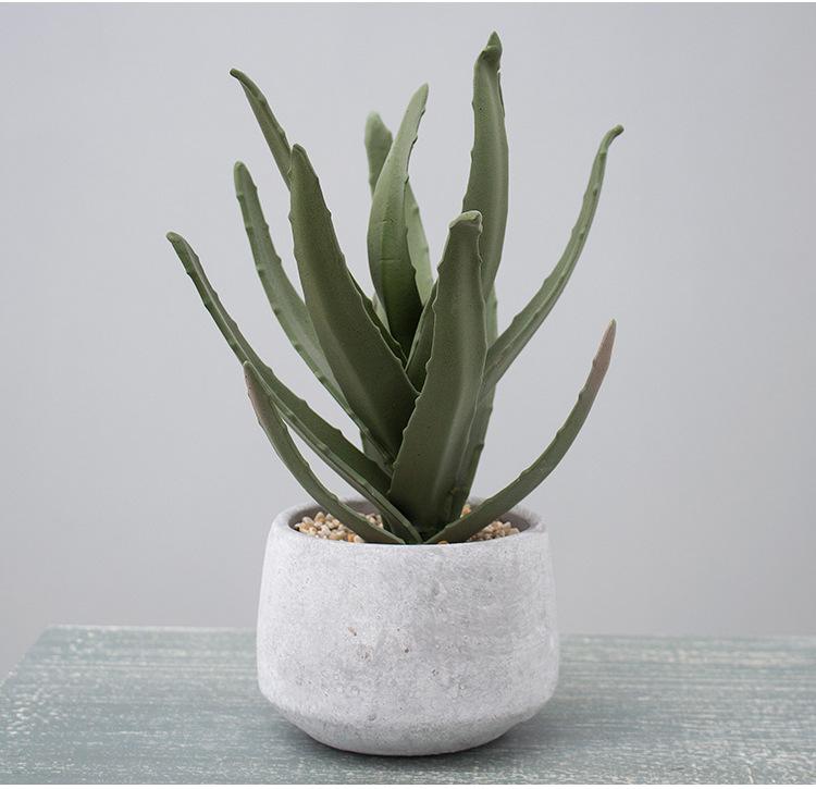 Simulated Cactus Fleshy Potted Office Decoration Fake Cactus Cement Retro Small Bonsai