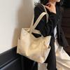 PU Shoulder Bag Women Solid Color Large Capacity Handbag Commuter Tote Bag