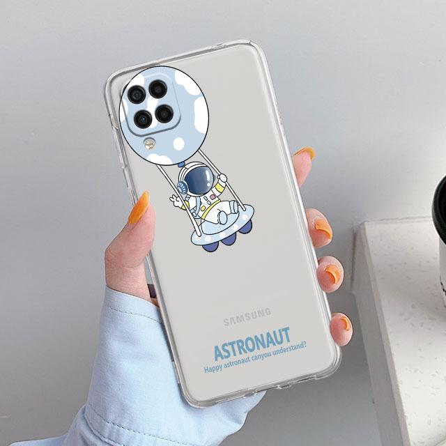 Прозрачный чехол с милым мультяшным астронавтом и планетой для Samsung Galaxy A52 A12 A51 A32 A21s A71 A32 A22 50 A70 A31 A72 5G, чехол для телефона Samsung A73 5G