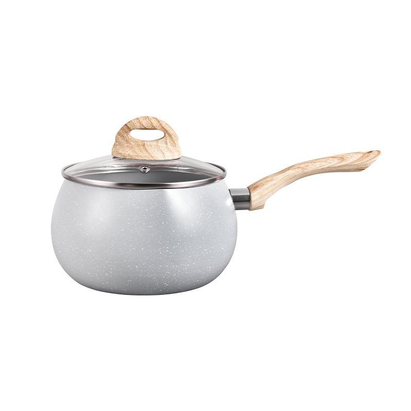 

Giyoca Non-stick Milk Pan Stew Pot Medical Stone Coating Baby Food Supplement Pot Soup Pot Cooking Belly Pot Kitchen Cookware серый