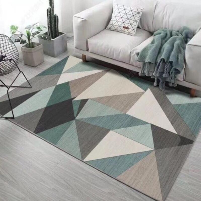 Moderner minimalistischer Raster Wohnzimmer Couchtisch Matte Mode Ins Stil Haushalt Große Fläche Geometrischer Teppich Schlafzimmer Bettvorleger