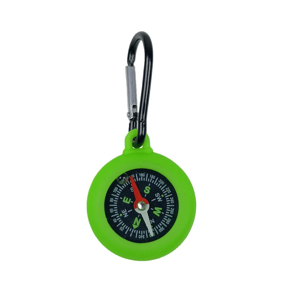Silicone Carabiner Compass with Hanging Buckle for Outdoor Use (Customizable Logo)