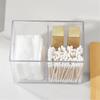 Multipurpose Bathroom Canister with Wood Lid for Cotton Swabs Dental Flosses Cotton Pad and Hair Fashion Accessories