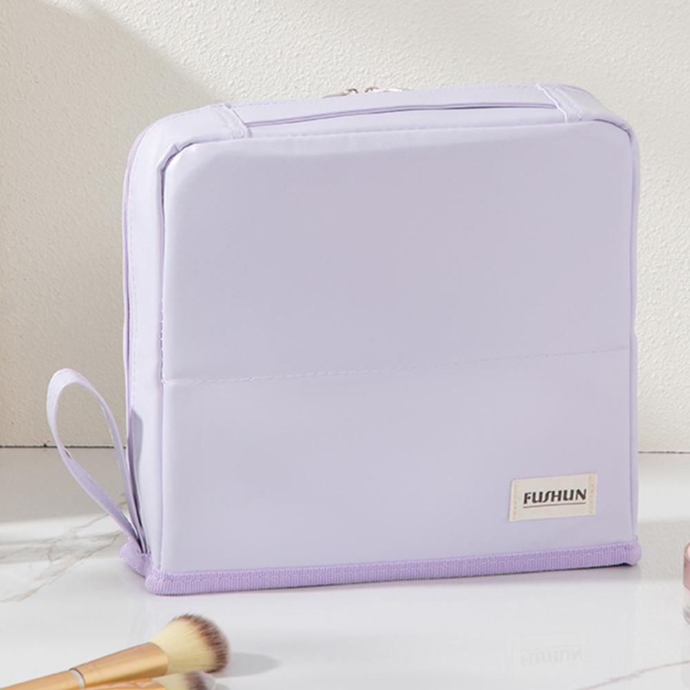 Standing Travel Makeup Bag for Women with Compartments Skincare Brush Organizer Pouches Makeup Organizer Portable Toiletry Bag