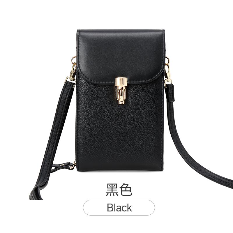 Solid Color Flip Round Lock Phone Bag, Women's Crossbody Bag with Long Shoulder Strap and Credit Card Slot