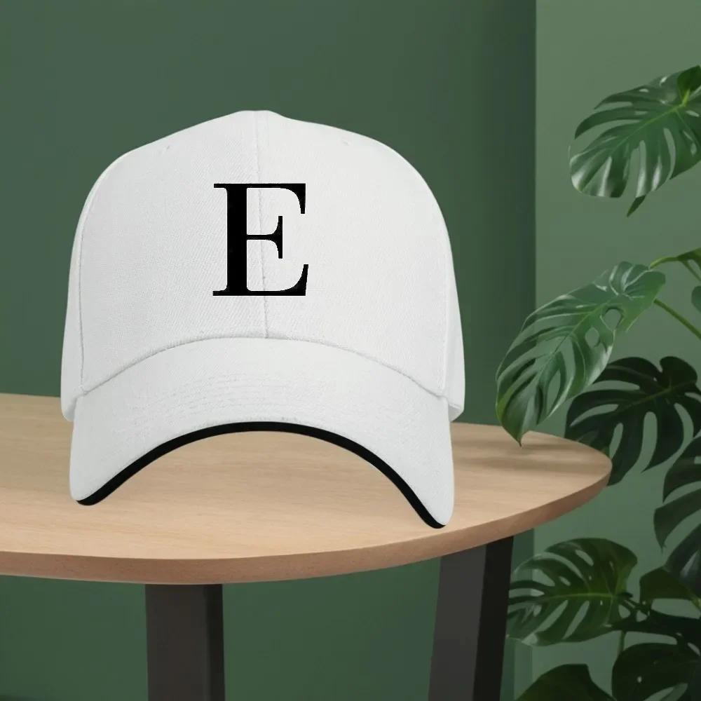 Letter E Monogram Baseball Cap Polyester Breathable Sunscreen Novelty Adjustable Casual Adult Hat