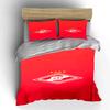 Red Diamond Logo with Stars and Soccer Ball Print Bedding Set Duvet Cover Pillowcases (1* Duvet Cover 2* Pillowcases Do Not Include Comforter)