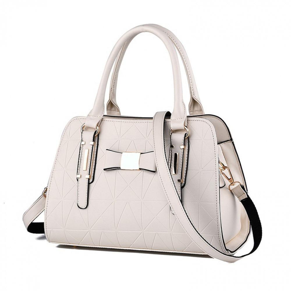 

Geometric Pattern Handbag, Elegant for Commuting, Suitable for Gifting, Versatile for Everyday Use, Bowknot Women s Bag, Embosse белый