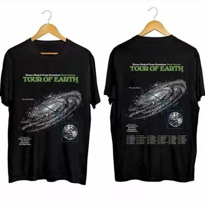 Glass Animals Tour of Earth 2024 T-Shirt – Schweres schwarzes T-Shirt für Männer