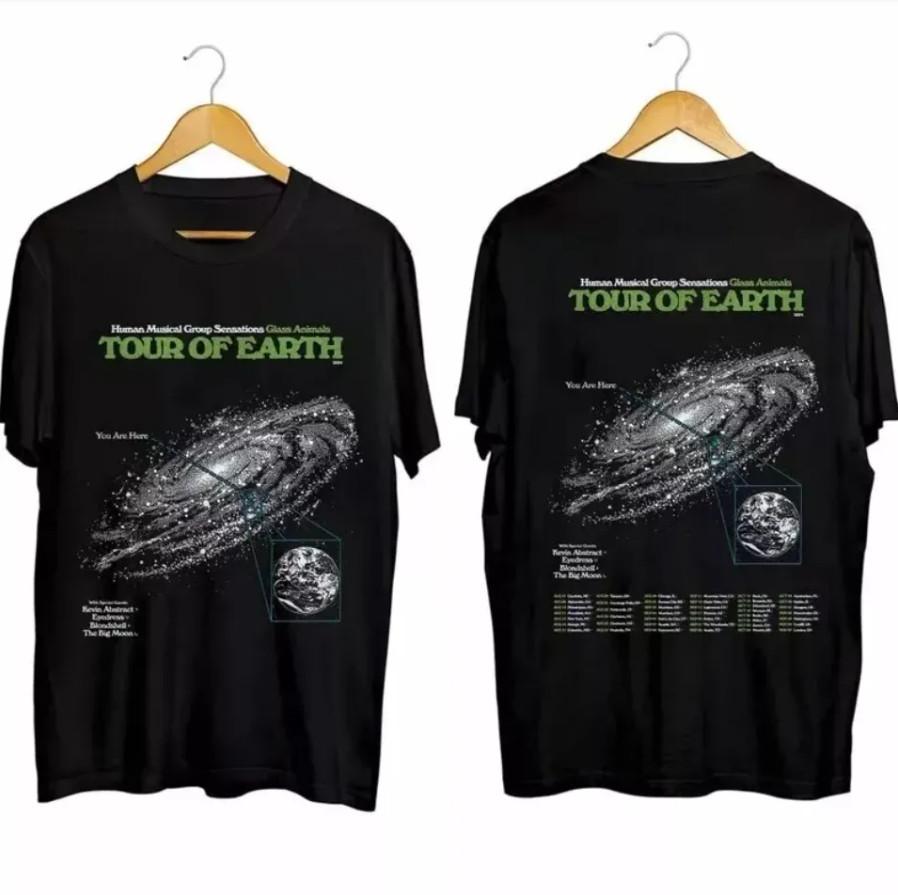 Glass Animals Tour of Earth 2024 T-Shirt – Heavyweight Black Tee for Men