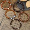 Hot-selling handmade beaded bracelets, men's retro ethnic style multi-layer stacked wooden beads, tree of life bracelet accessories