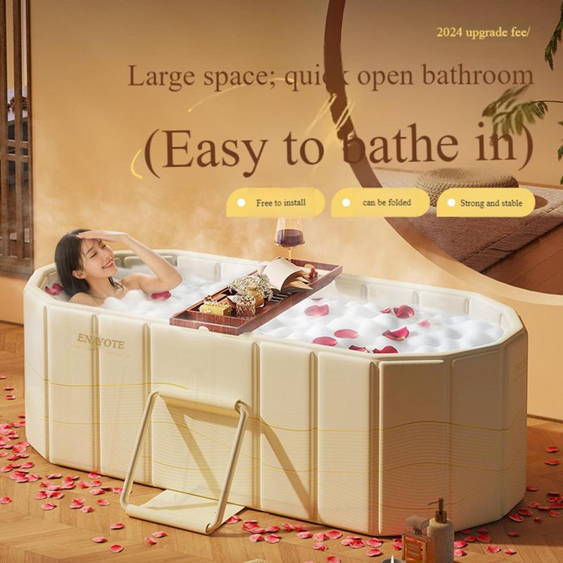 Portable Bathtub Adult Large Capacity Folding Bathtub Portable Soaking Tub Bathroom SPA Tub Reusable Soaking Bathing Tub