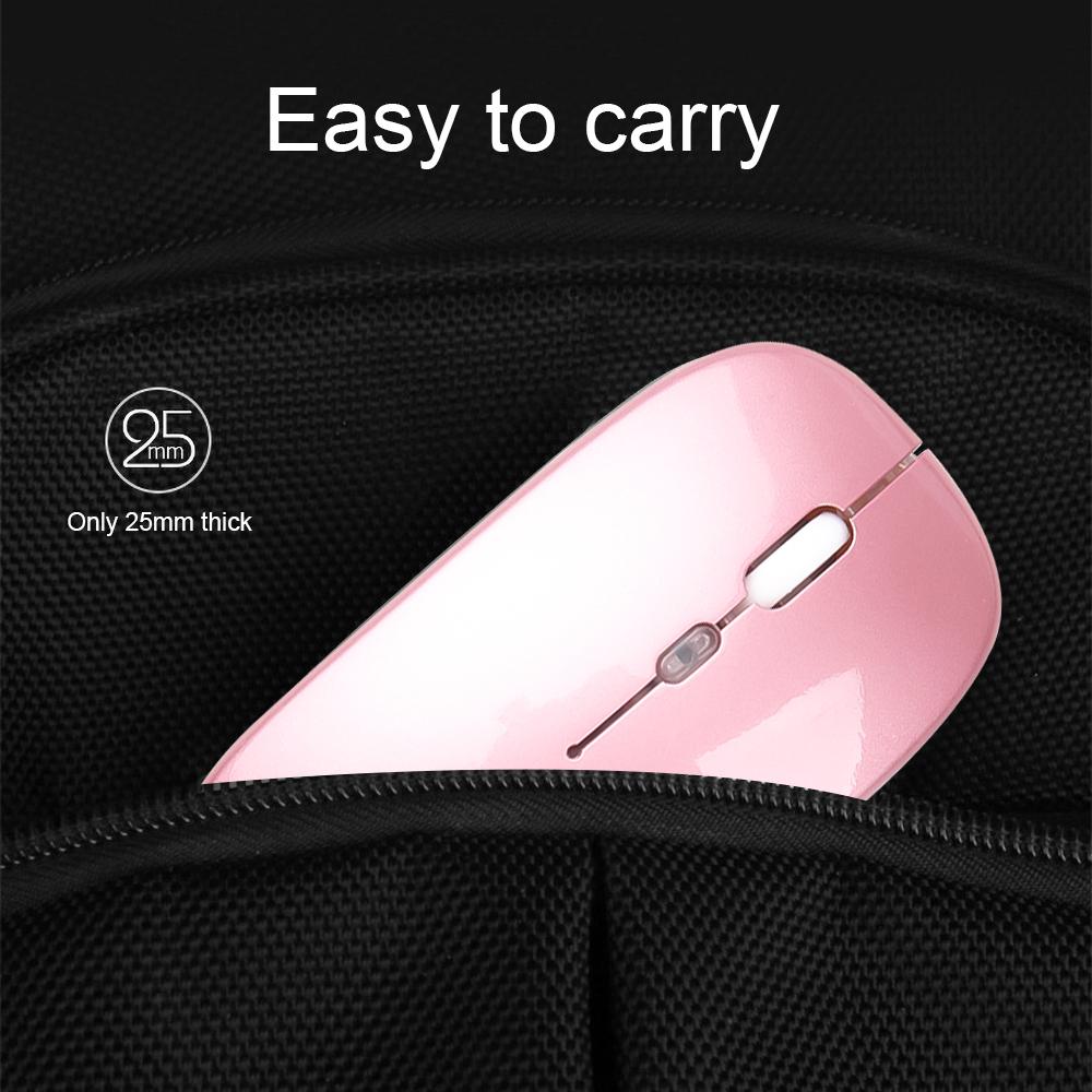 Ultra Slim Silent Rechargeable 2.4G Wireless Mouse with 1600DPI RGB LED Backlit and Ergonomic Design