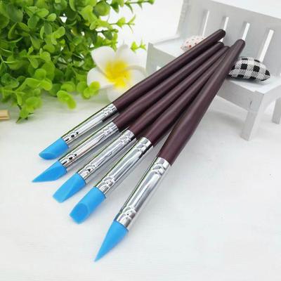 5-Piece Silicone Watercolor & Oil Painting Masking Brush Set for Art & Nail Art