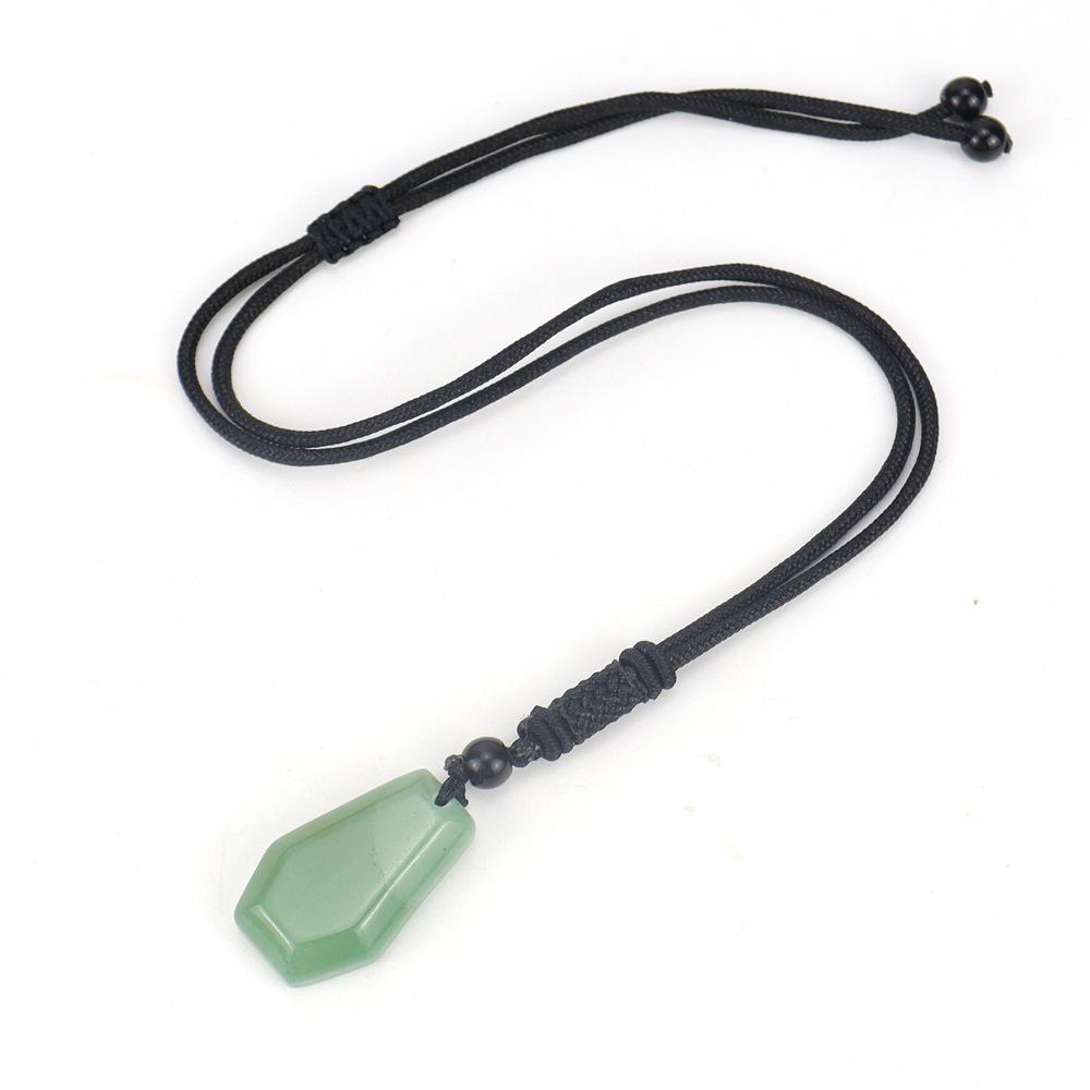 Natural Amethyst Agate Hexahedron Pendant Necklace Rough Stone Gemstone Necklace N615