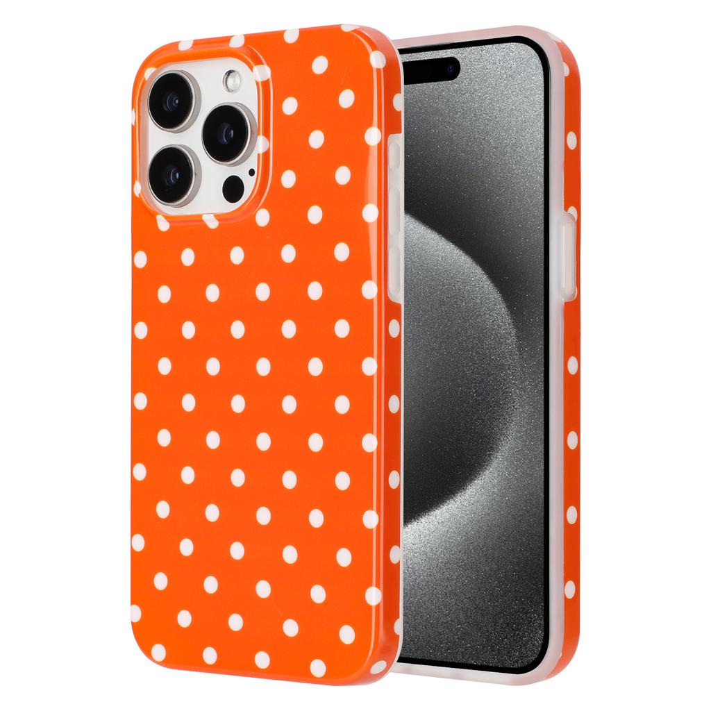 Coque pour iPhone 16 Pro Design à Pois IMD TPU Cover Arrière de Téléphone