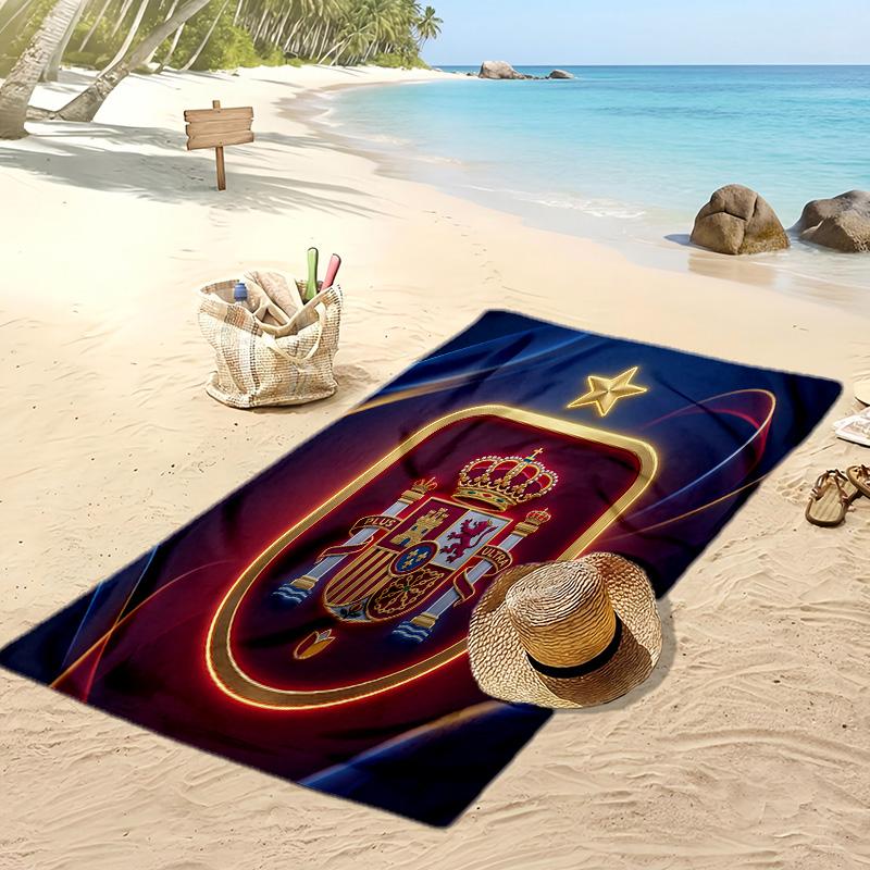 Asciugamano da Spiaggia Stampa Calcio Spagna Asciugatura Rapida Super Assorbente Morbido Asciugamano da Bagno per Nuoto Spiaggia Viaggio Souvenir Regalo