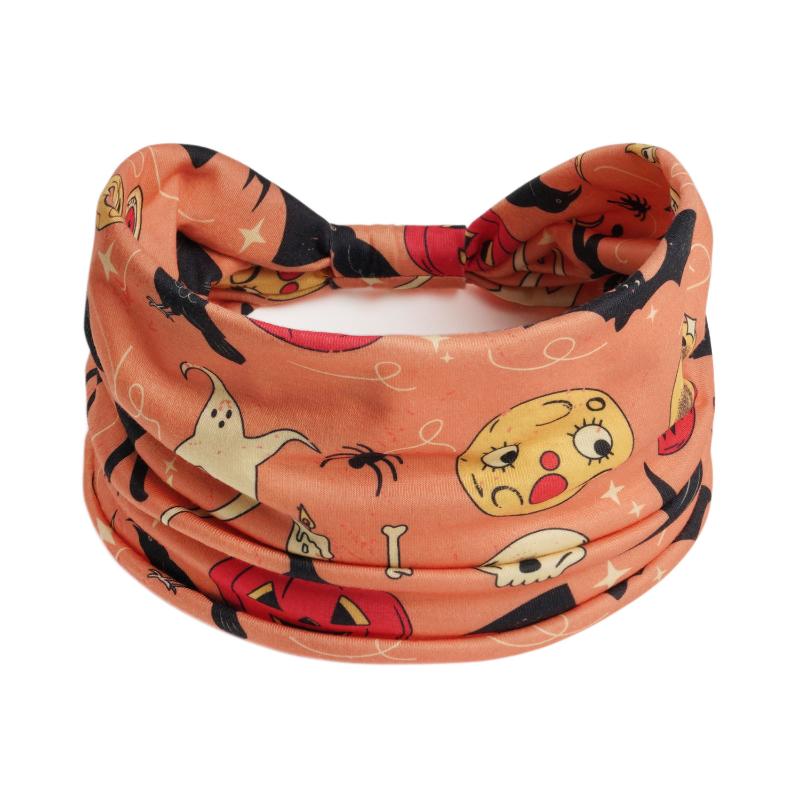 Halloween Druck Stirnbänder Damen Mädchen Mode Haarband Schädel Vintage Kreuz Turban Bandage Bandanas Haarreifen Haarschmuck