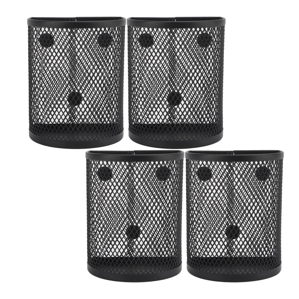 Magnetic Pen Holder Metal Mesh Pencil Storage Organizer for Desktop Refrigerator Whiteboard Semi Cylindrical
