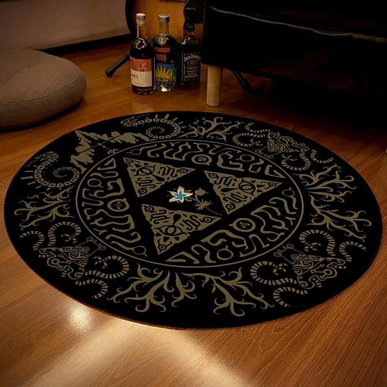 

Килимок Легенда про Зельду Декор Зельда Круглий килимок для підлоги Килимок для ігрової кімнати Подарунки для геймерів Вітальня Спальня Популярний килимок Diameter 60cm